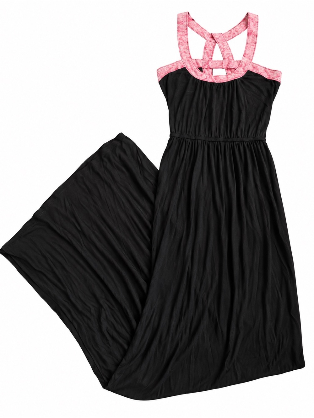 6 degree strappy black maxi dress